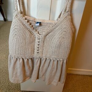 Old Navy Cream Crochet Camisole Top